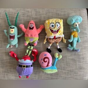 Vintage SpongeBob SquarePants Beanie Baby Plush Set